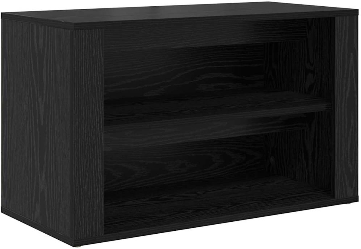 vidaXL - Schoenrek - met - plank - Zwart - eiken - 75 - x - 35 - x - 45 - cm - Bewerkt - hout (8721288907455)