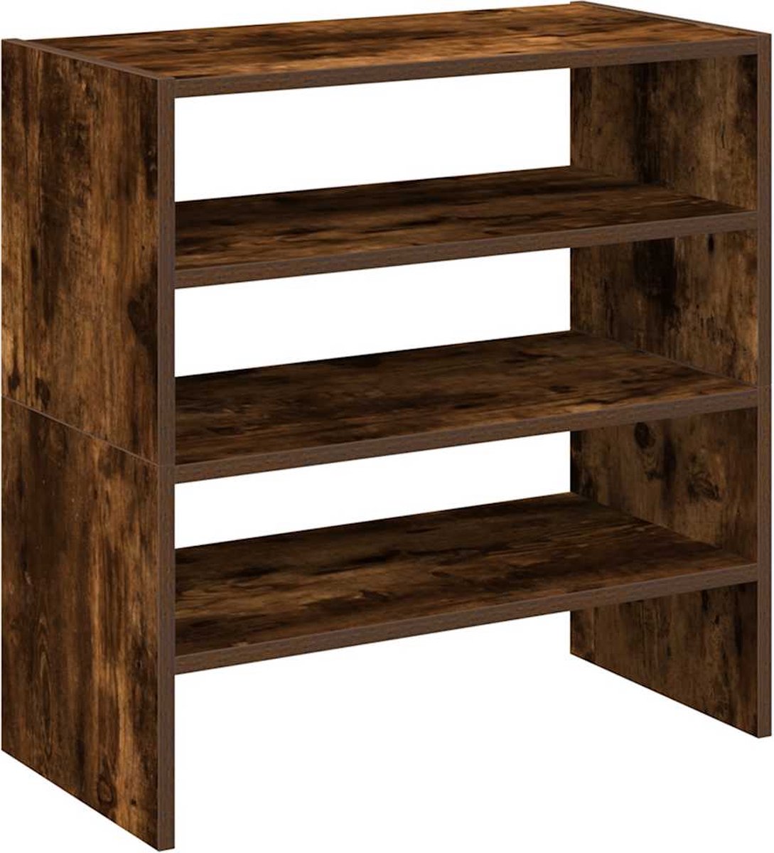 vidaXL Stapelbare Schoenenrekken - Gerookt Eiken (8176929693387)