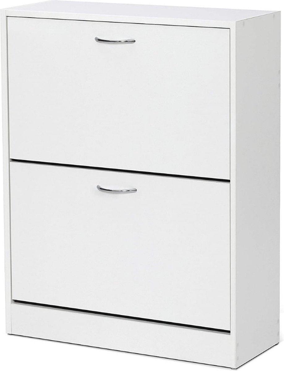 2 Drawer Shoe Cabinet - schoenenrek - schoenenrek deur - schoenenrek wit - schoenendeur - schoenenrek uitklapbaar (9501499181566)
