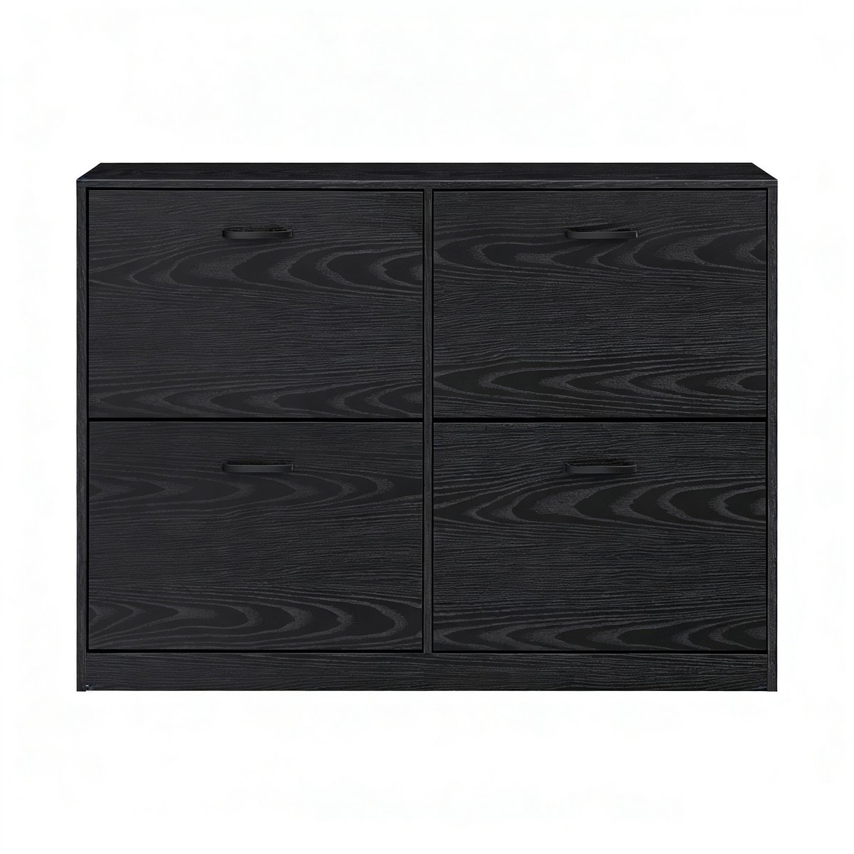 4-vaks schoenenkast 24×105,5×82,7 cm zwart, met verwijderbare en verstelbare planken, biedt ruimte voor 16-28 paar schoenen, ruimtebesparend, kantelbeveiliging, geschikt voor hal/gang/slaapkamer (4255839492892)