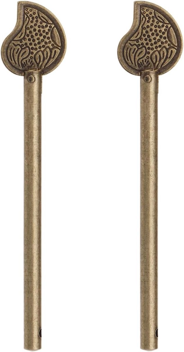 Allecto - Retro Brons Locking Pin - Locking Pin Blad Stijl - Deurbout - Chinese Locking Pin - Blad Stijl Kast - Lade Deur Garderobe - Schoenenkast - Geschikt voor Stijl Lade Deur Garderobe Deur Schoenenkast - Brons - 2 stuks (11mm) (8734451020837)