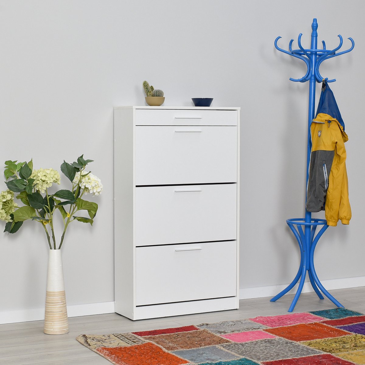 Asir - Schoenenkast - Wit - 75 x 128 x 29 cm (8682870658158)