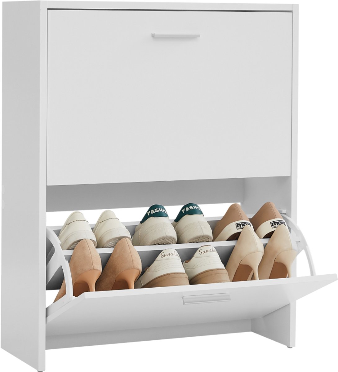 CASABEL Moderne schoenenkast met 2 neerklapbare deuren - 12 paar schoenen - Schoenopbergkast van composiethout (4895267118966)