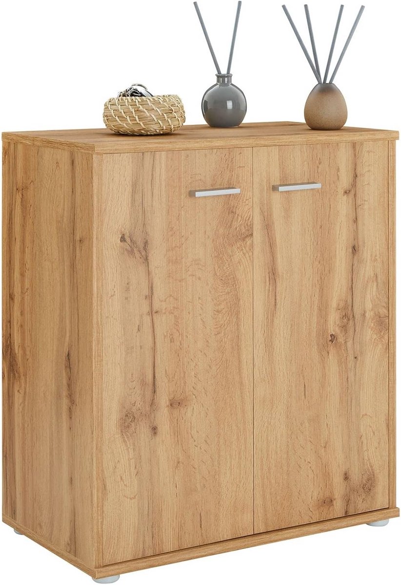 Commode voor schoenen met 2 deuren en 4 schappen, Eikenkleur (9101034245991)