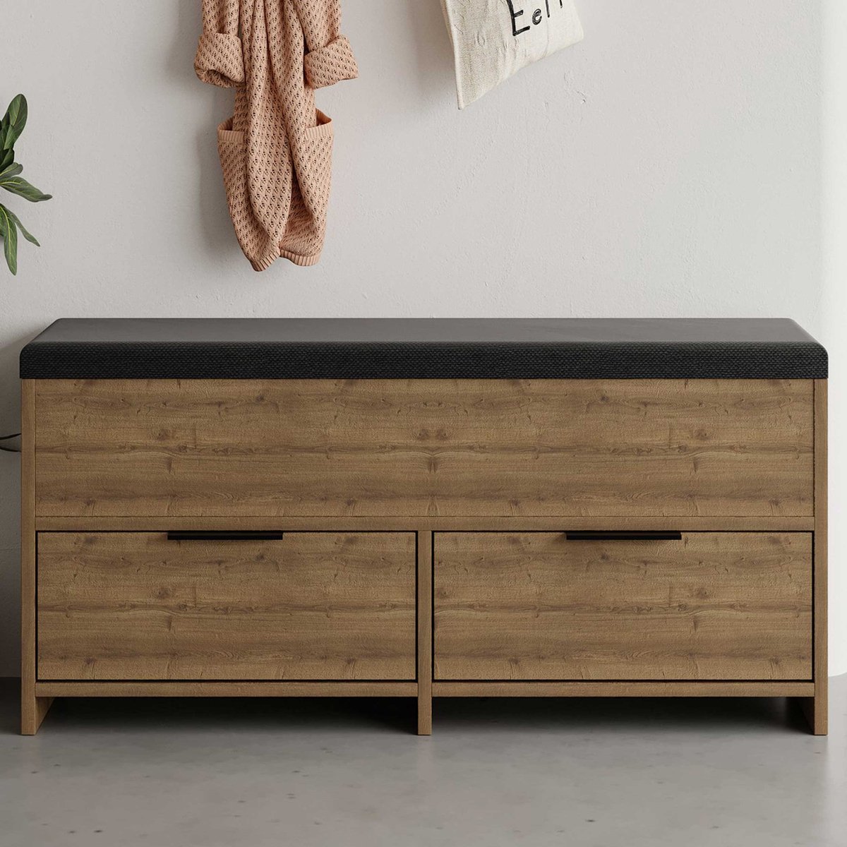 Cove Shoe Bench Schoenenkast | 100% MELAMINE | Hitit - Asir Group - Schoenenkast - Bruin - Melamine; Polyester; MDF (8684282587415)