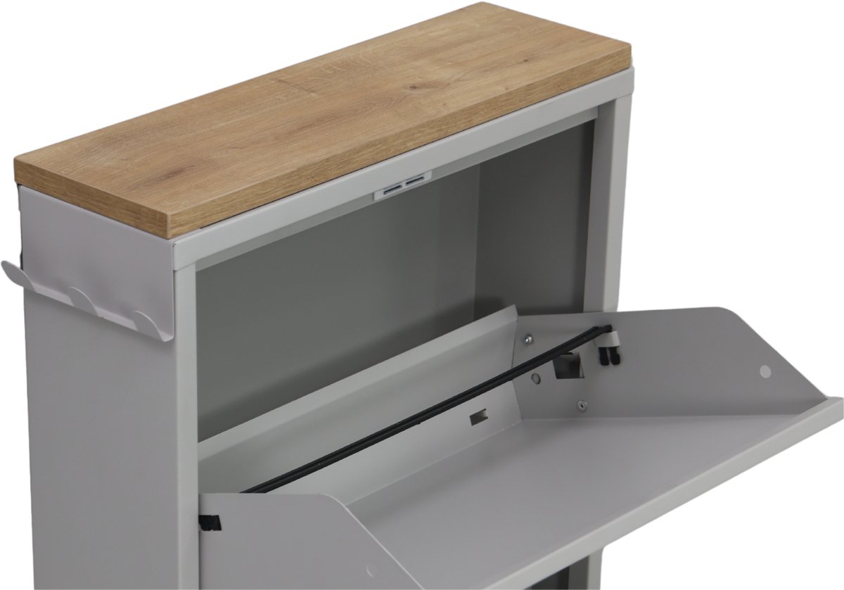 Furni24 Metalen opleg voor Schoenenkasten, Zijhaakrail grijs (8684032205125)