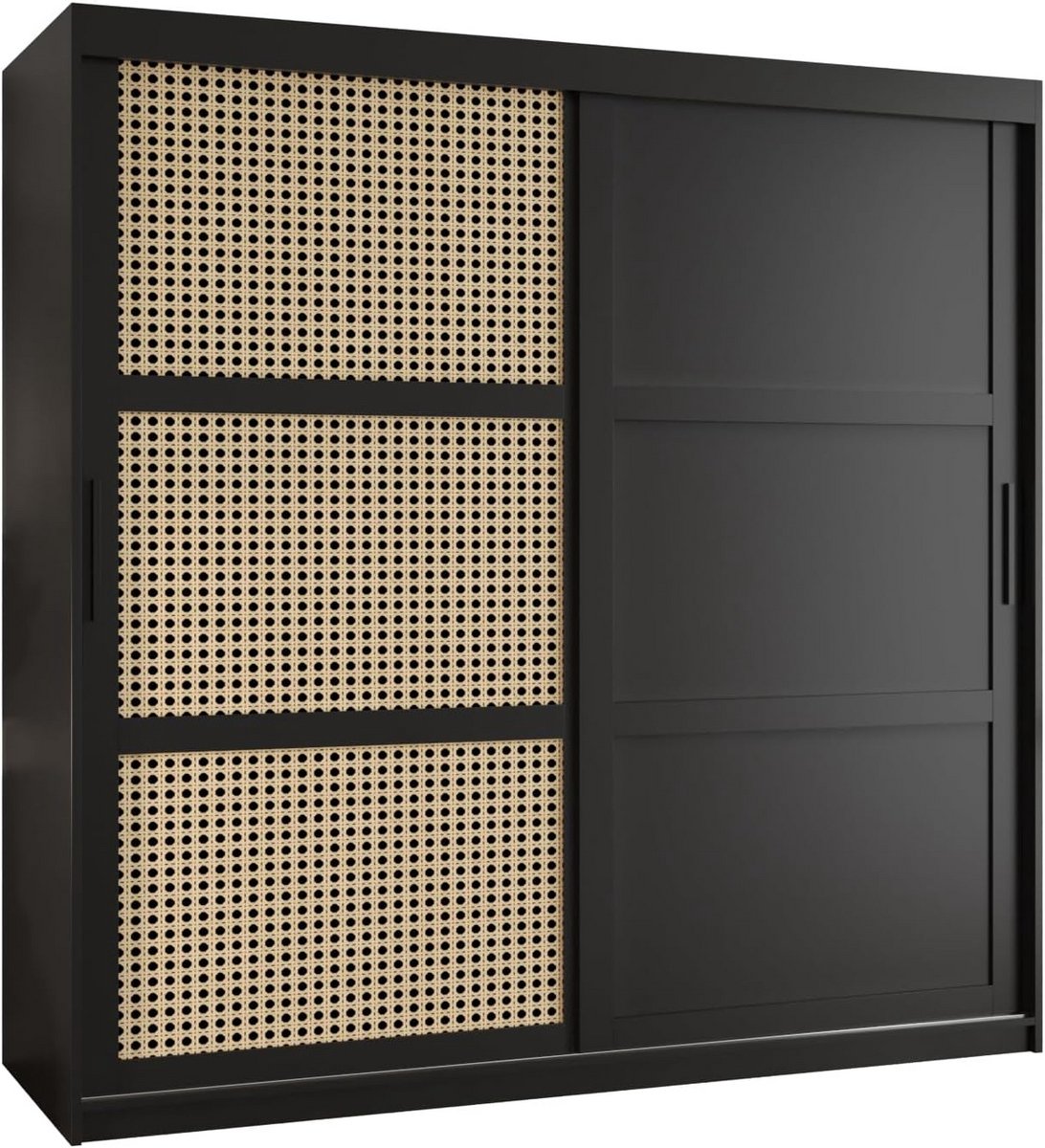 Grote Kast met Schuifdeuren en Legplanken voor Woonkamer of Slaapkamer - Zwart (9101027787927)