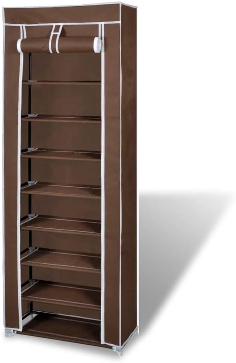 Grote Schoenenkast met 8 Lagen en Afneembare Stofhoes - Beige (9101053231630)