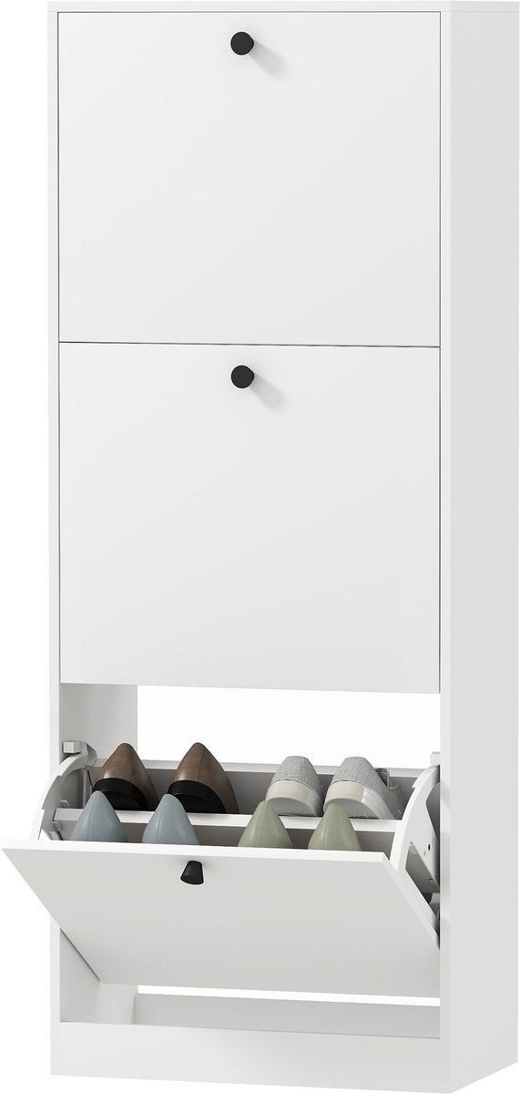 HOMCOM - Schoenenkast - Spaanplaat - 47L x 26B x 120H cm - Wit (4255826875585)
