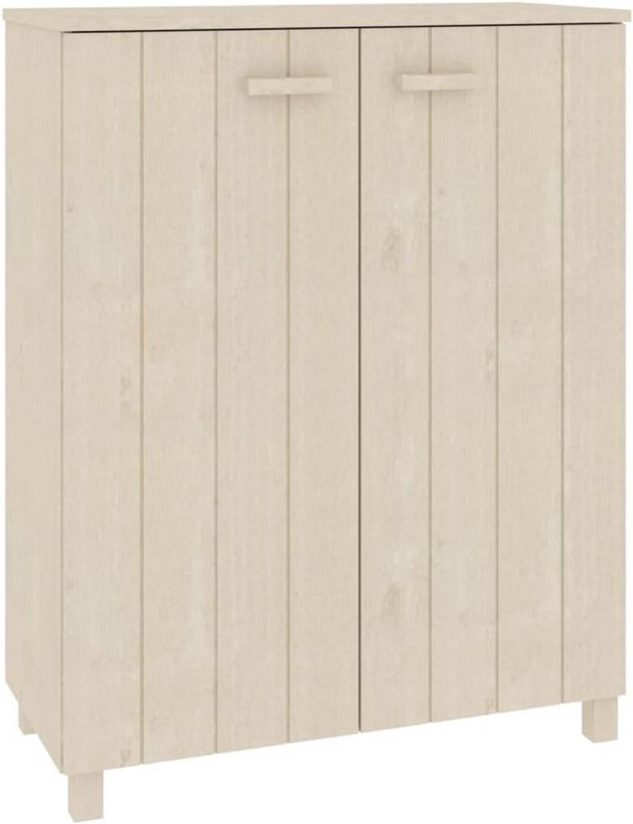 Houten Schoenenkast met 8 Vakken - Solide Grenenhout - Honey Brown - 85x40x108 cm (9101073837935)