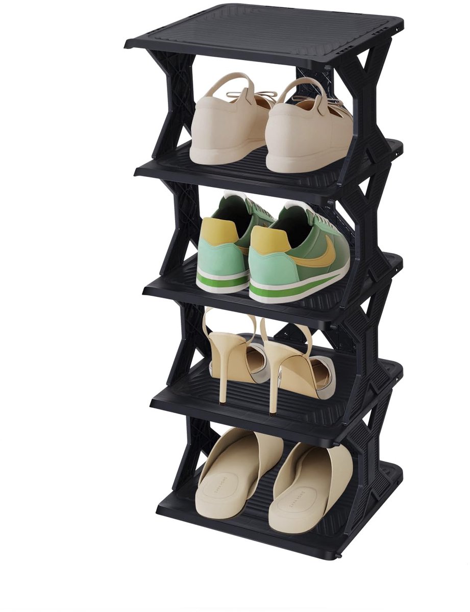 Ibenzoa® Ruimtebesparend schoenenrek met 5 niveaus voor diverse ruimtes in huis (8721358647557)