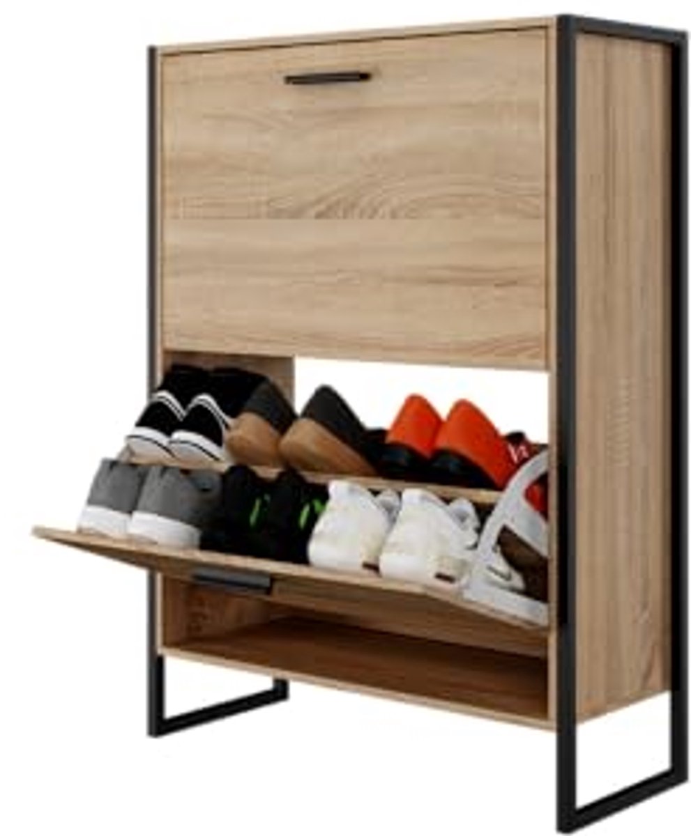 Industriële schoenenkast voor 12 paar - Ruimtebesparend, moderne entreeoplossing (6153904025007)