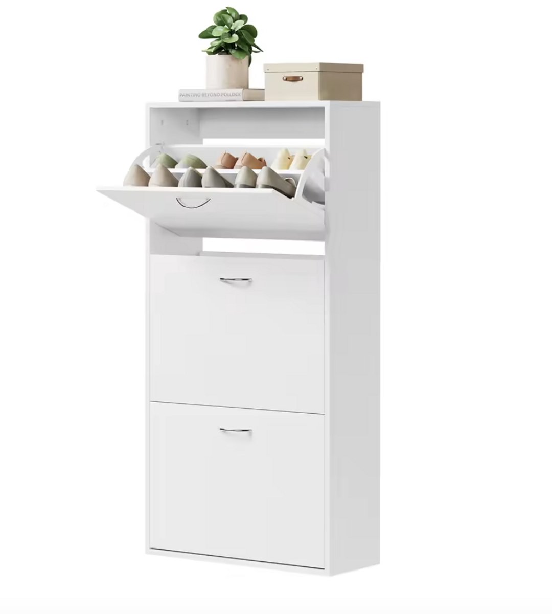 J&R Kast - Schoenenkast - Dichte schoenenkast - Gangkast - Schoenen - Kleppen - Wit (8721352957096)