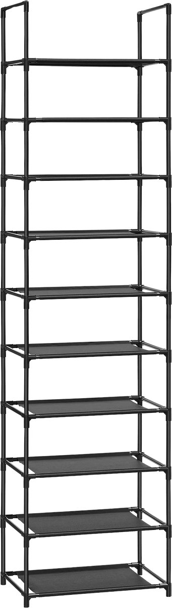 Jessi Store - Schoenenrek - Schoenenkast - Schoenenopberger - 10 niveaus - Smal schoenenrek - Metaal - 28x45x173cm (8721472211788)