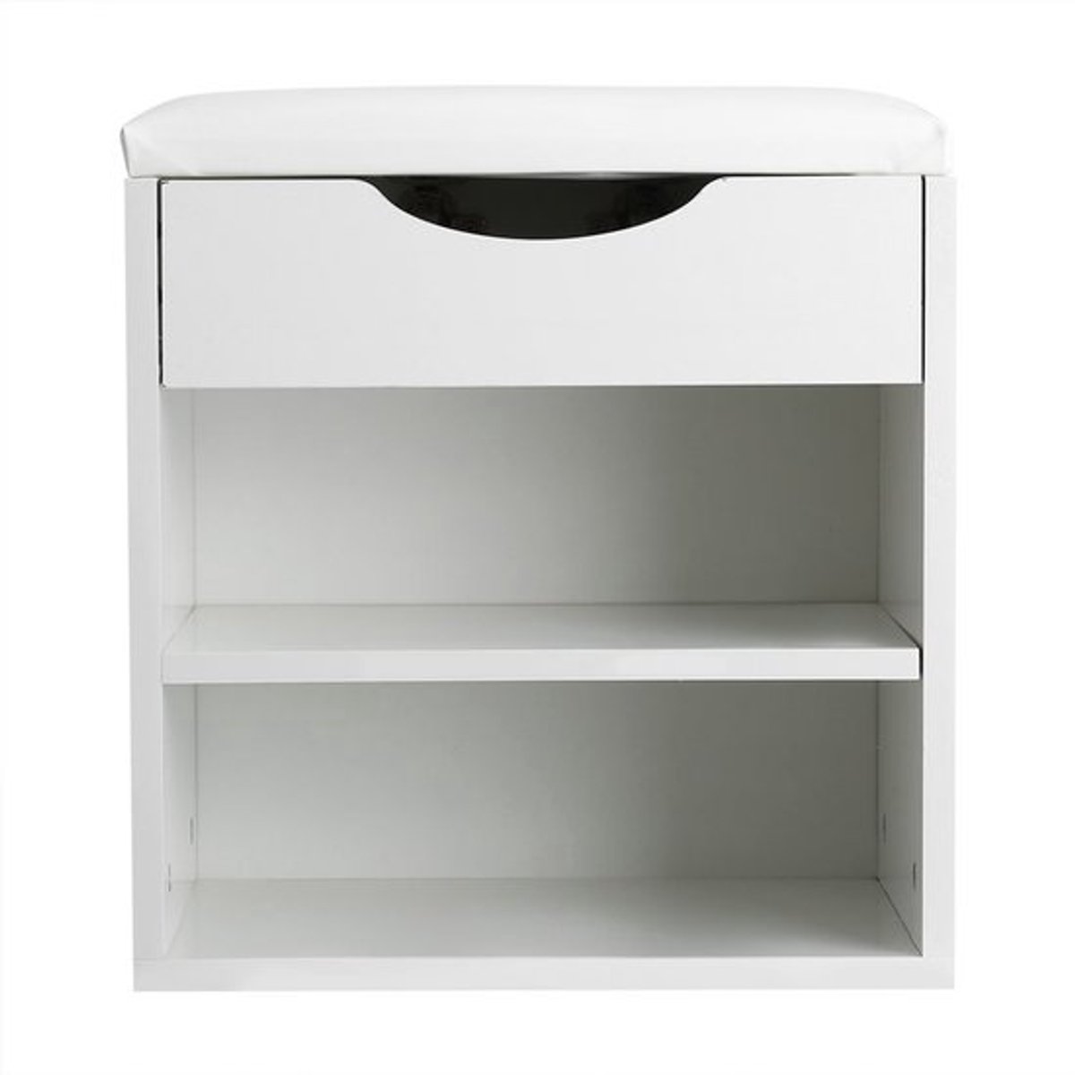 KARZO - Schoenenbank, 2-laags klompbank, entreehal, schoenenrek, schoenenorganizer, kast met gewatteerde zitting voor badkamer, woonkamer, gang, 15,94 x 11,89 x 16,5 inch (8721526319545)