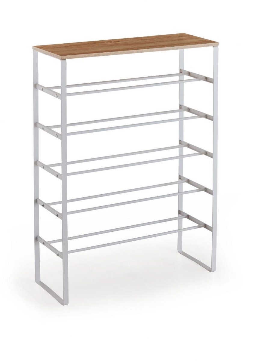 Karin schoenenkast 6 planken wit, eik decor. (4066432038413)