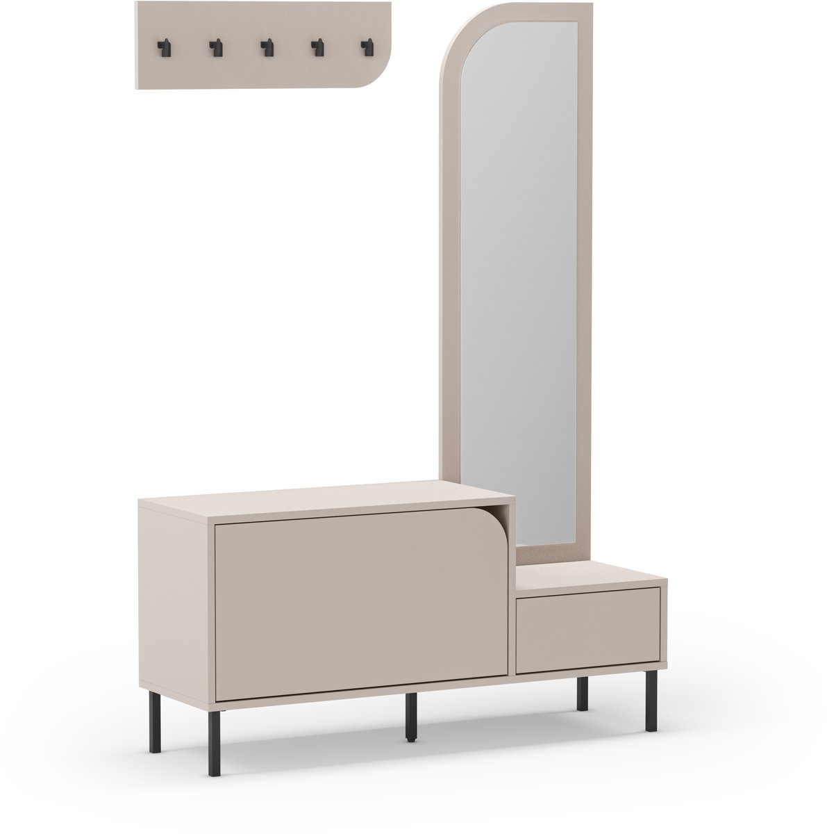 Marckeric - Schoenenkast Bea - Beige - 112x38.5x172cm (8435178334251)