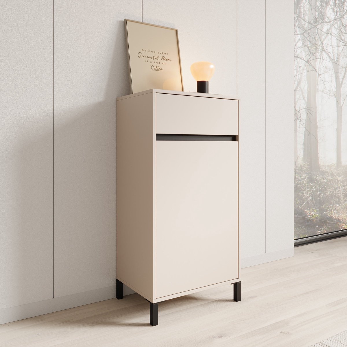 Meubella - Alessa - Schoenenkast - Beige - 55x40x110 cm (8721527491233)