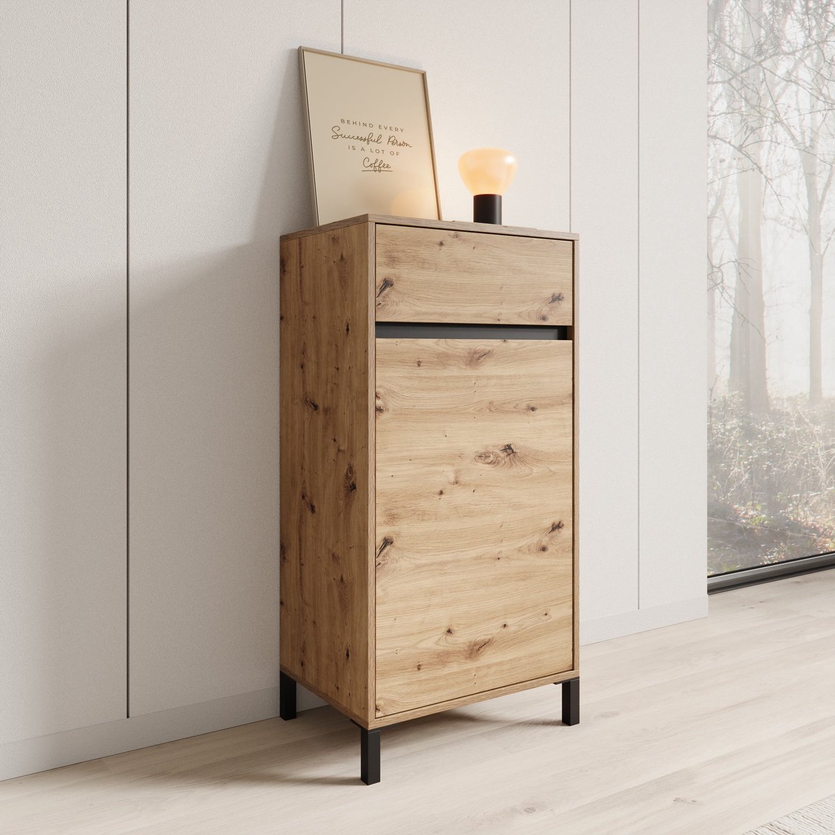 Meubella - Alessa - Schoenenkast - Eiken - 55x40x110 cm (8721527491226)