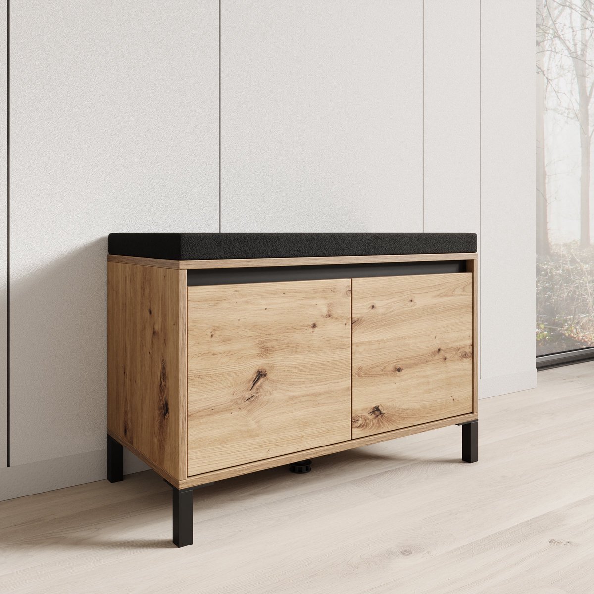 Meubella - Alessa - Schoenenkast - Eiken - 80x40x57 cm (8721527491202)