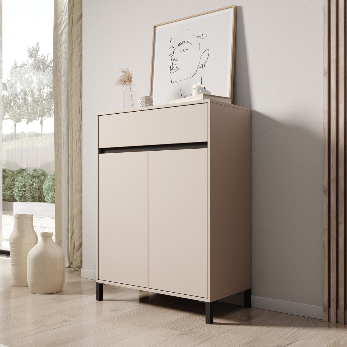 Meubella - Finta - Schoenenkast - Beige - 80x40x110 cm (8721527490205)