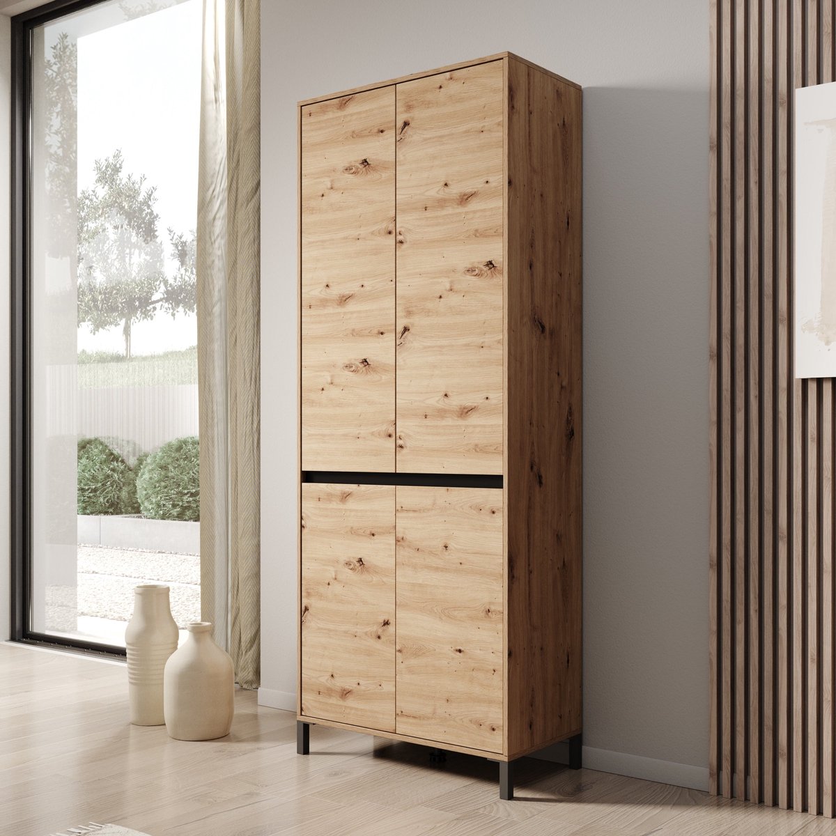 Meubella - Finta - Schoenenkast - Eiken - 80x40x206 cm (8721527490236)