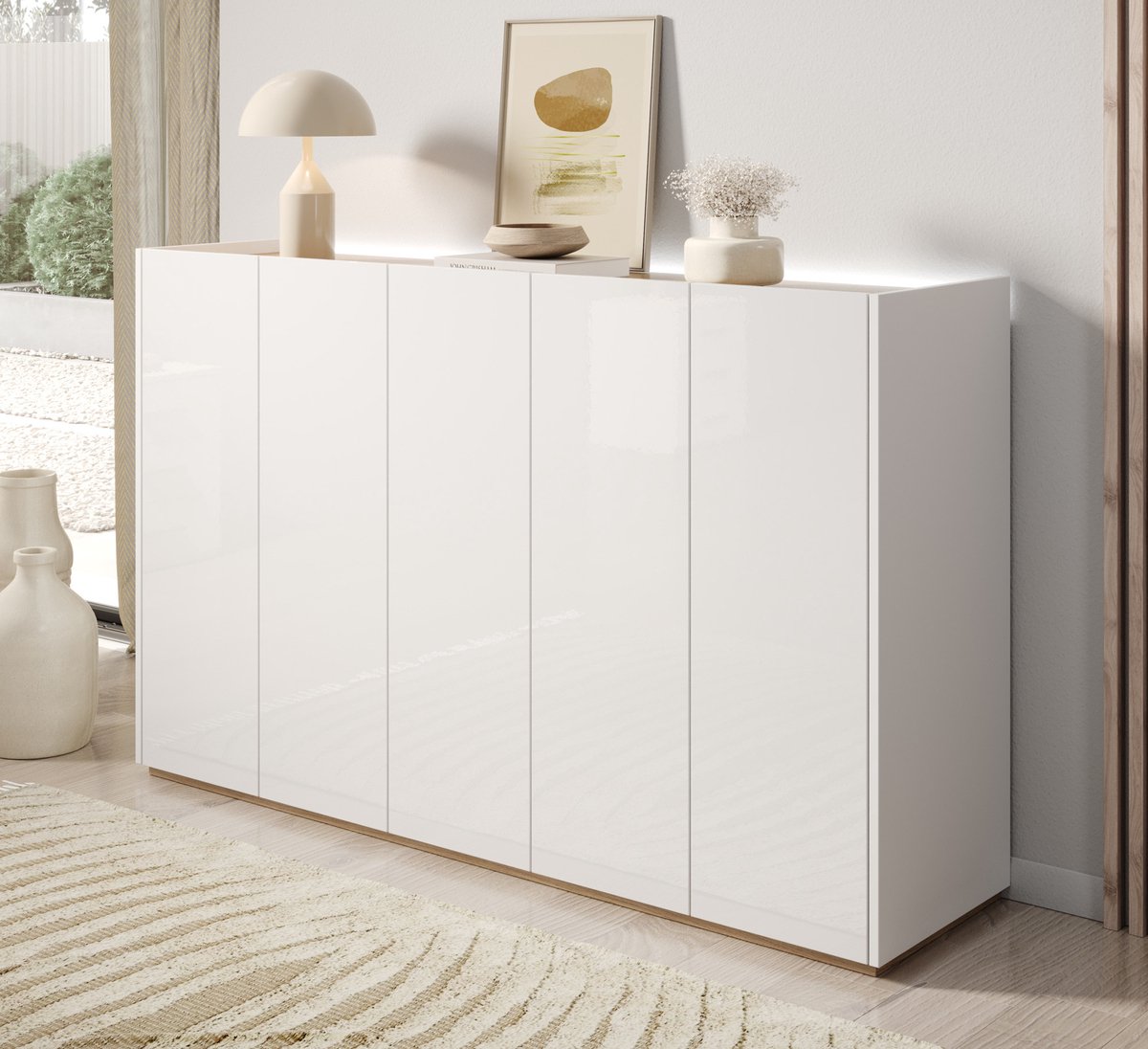 Meubella - Schoenenkast Encore - Wit - 156 cm (8721225014314)