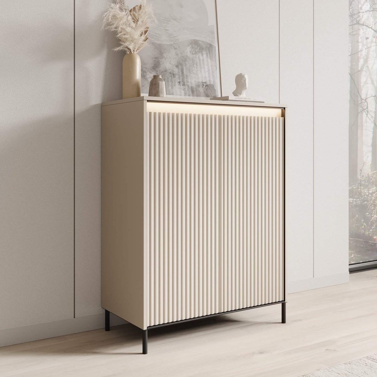 Meubella - Schoenenkast Timoteo - Beige - 78 cm (8721352704485)