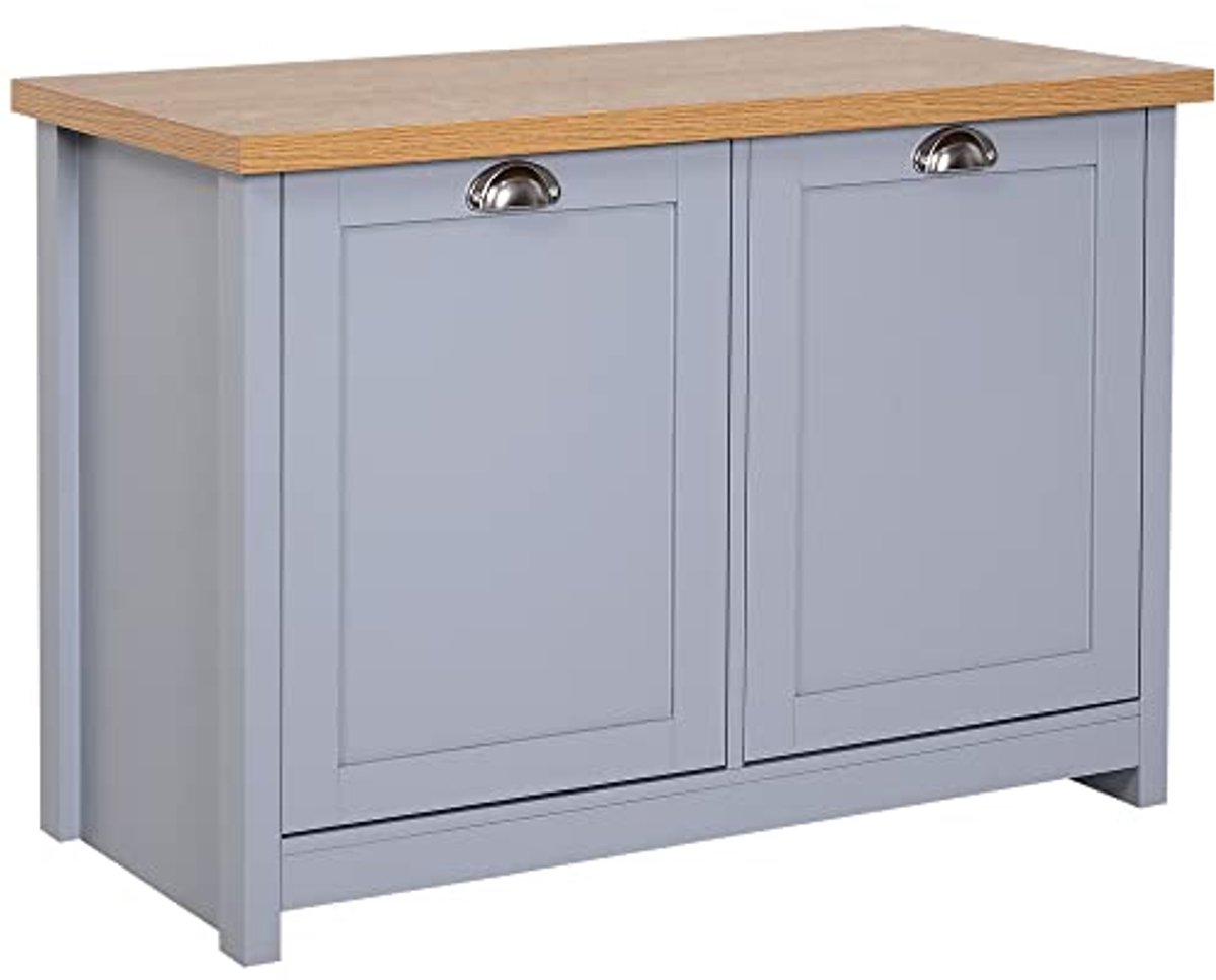 Moderne Schoenenkast met 2 Deuren en Onderbank voor de Gang in Grijs (6154013240299)