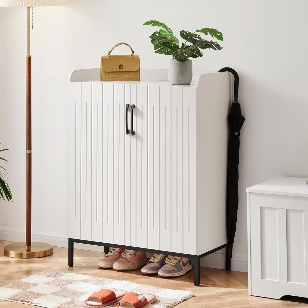 Moderne Schoenenkast met 2 Deuren en Verstelbare Planken - Stijlvolle Opbergoplossing voor Hal en Slaapkamer (8721316455866)