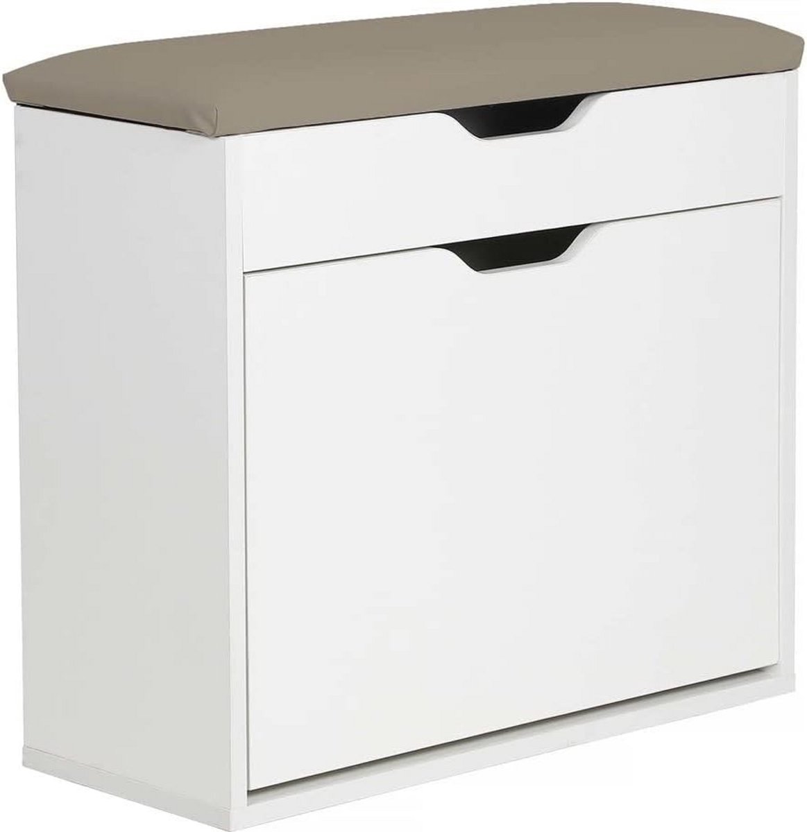 Moderne Witte Schoenenkast met Opbergruimte - Compacte Halmeubel (9101059963955)