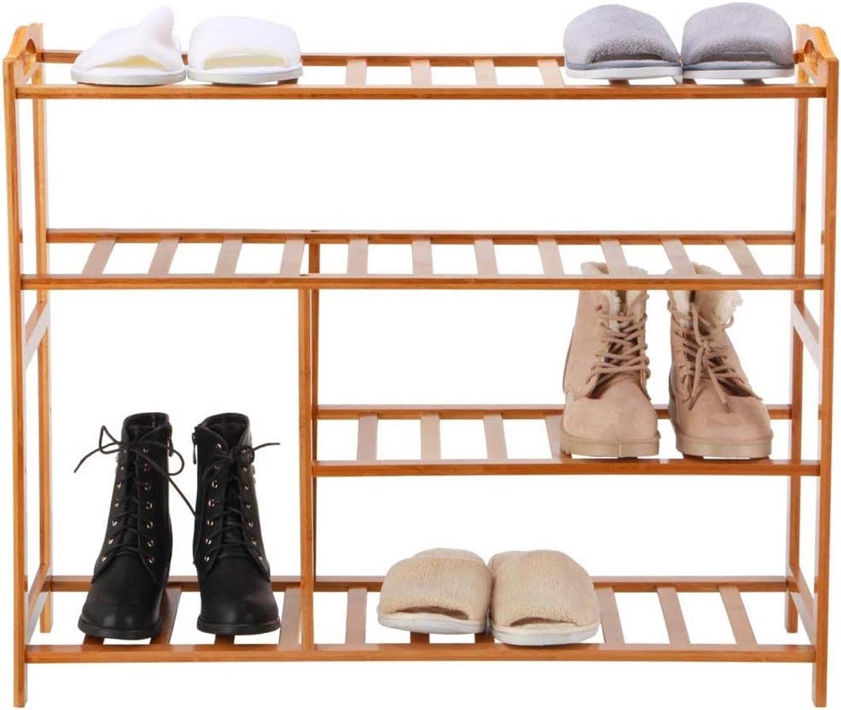 Multifunctioneel Bamboe Bankje met Opbergruimte en Zitting - Schoenenkast & Opbergmeubel (9101060484296)