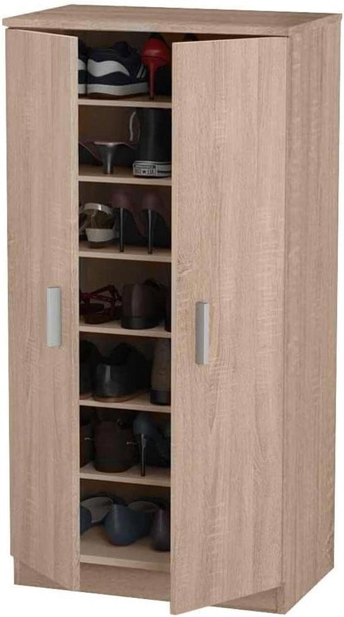 Multifunctionele Houten Schoenenkast met 7 Planken en 2 Deuren (9101097123526)