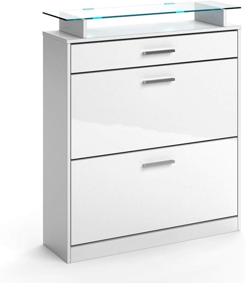 Praktische Schoenenkast met LED Verlichting - Smalle Kast voor Gang met Veel Opbergruimte (9101029279222)