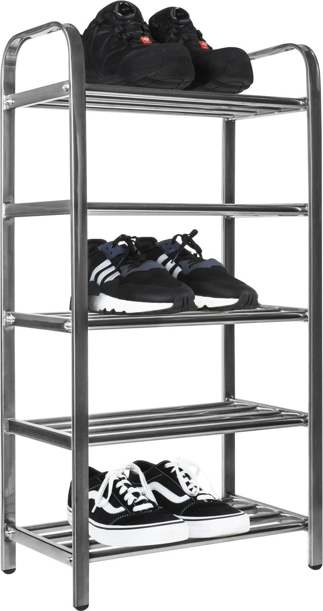 QUVIO Schoenenrek Metaal - Smal - Voor Hal - Met 5 Legplanken - 23,5 x 40,5 x 78 cm (8719688085996)