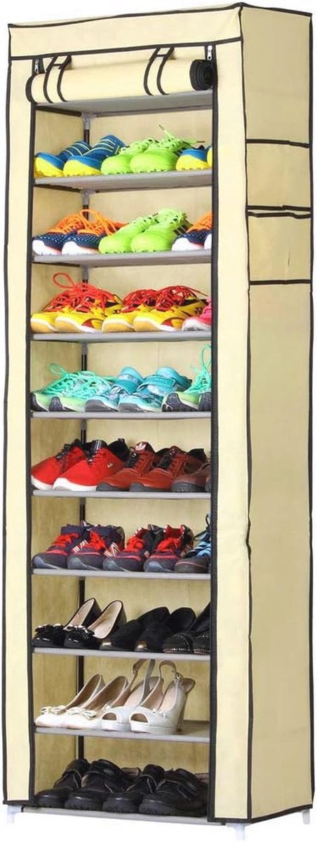 Ruimtebesparende schoenenkast met 11 planken - Waterdicht en stofdicht - Ideaal voor thuis, camping en vakantie (9101038229812)