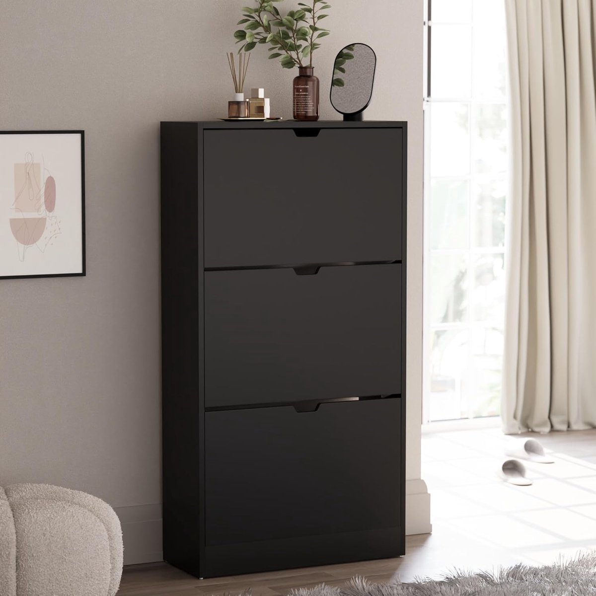 Ruimtebesparende schoenenkast met 3 laden en moderne uitstraling | Perfecte opbergoplossing voor elke ruimte (8721316716615)