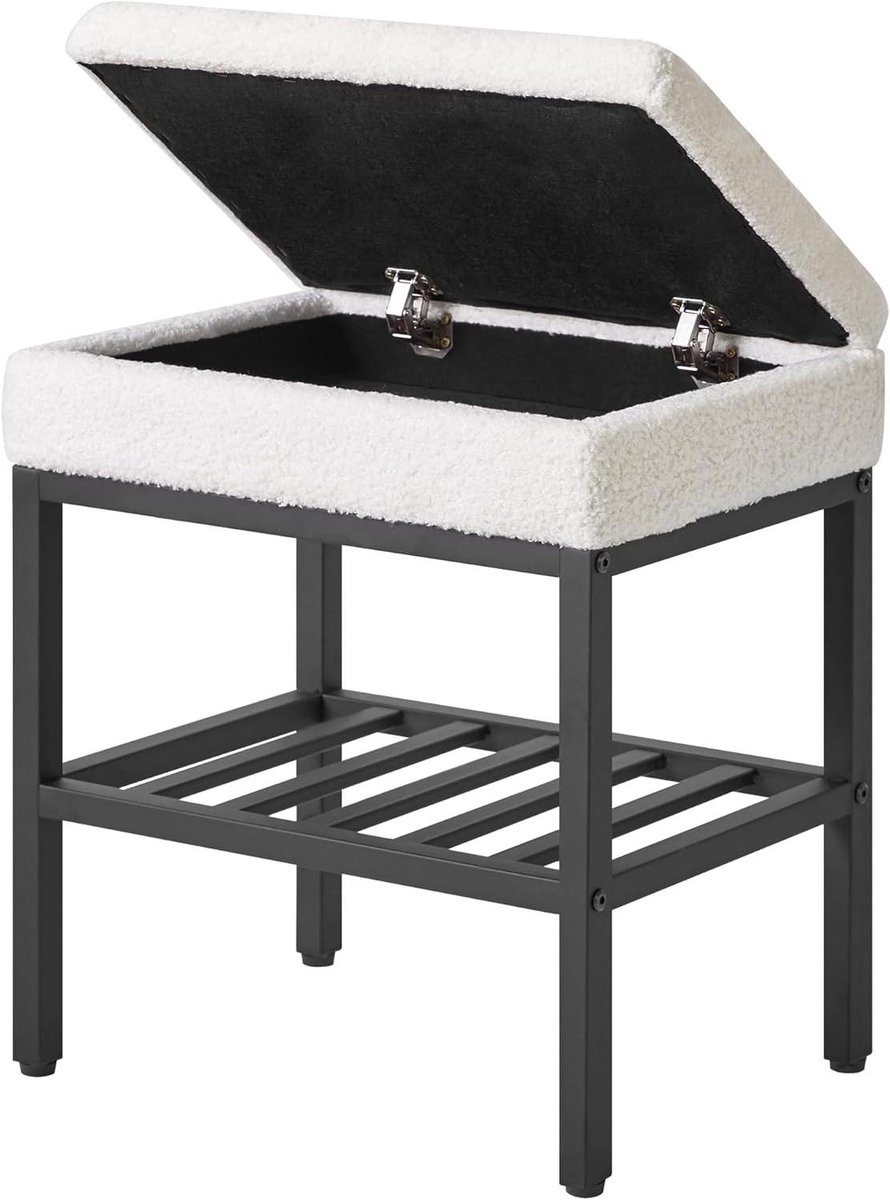 Schoenenbank met opbergruimte en zitvlak - wit - smal ontwerp - entree/hal meubel (6153108272245)