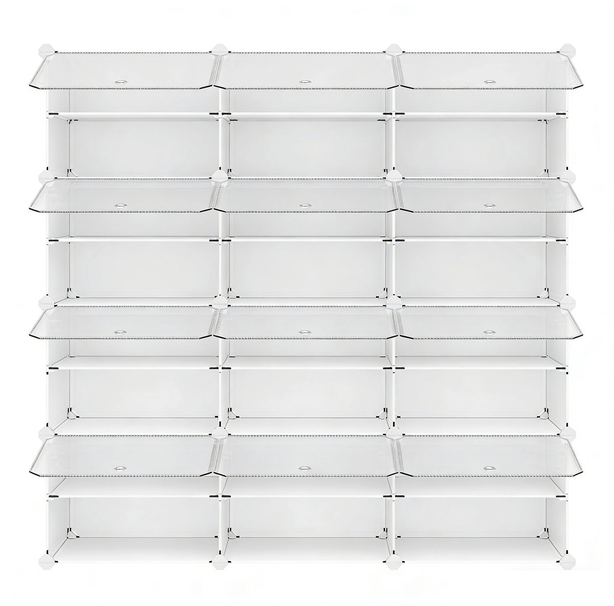 Schoenenkast 12 Delig Opbergmodule 30x40x30 Cm modulair ontwerp, stapelbaar of afzonderlijk te gebruiken, met transparant deksel voor eenvoudig overzicht van de inhoud Wit Modulair Stapelbaar Transparant Deksel Hal Slaapkamer Garderobe (4255890961061)