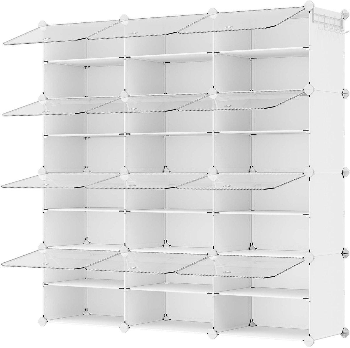 Schoenenkast 12-delig 30x40x30 cm,wit Opbergkast Opbergmodule, modulair ontwerp, stapelbaar of afzonderlijk te gebruiken, met transparant deksel voor eenvoudig overzicht van de inhoud, geschikt voor hal en slaapkamer (4255901423472)