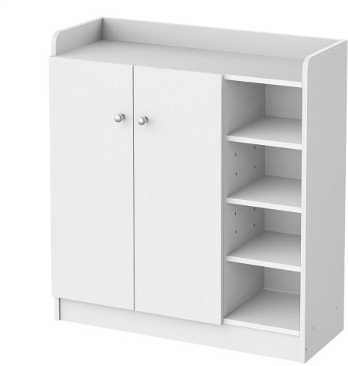 Schoenenkast 83 x 30 x 90 cm, wit, hout, opbergkast, organizer, badkamerkast, eenvoudig ontwerp, ruimtebesparend, geschikt voor slaapkamer, woonkamer, badkamer, toilet (4255890936670)