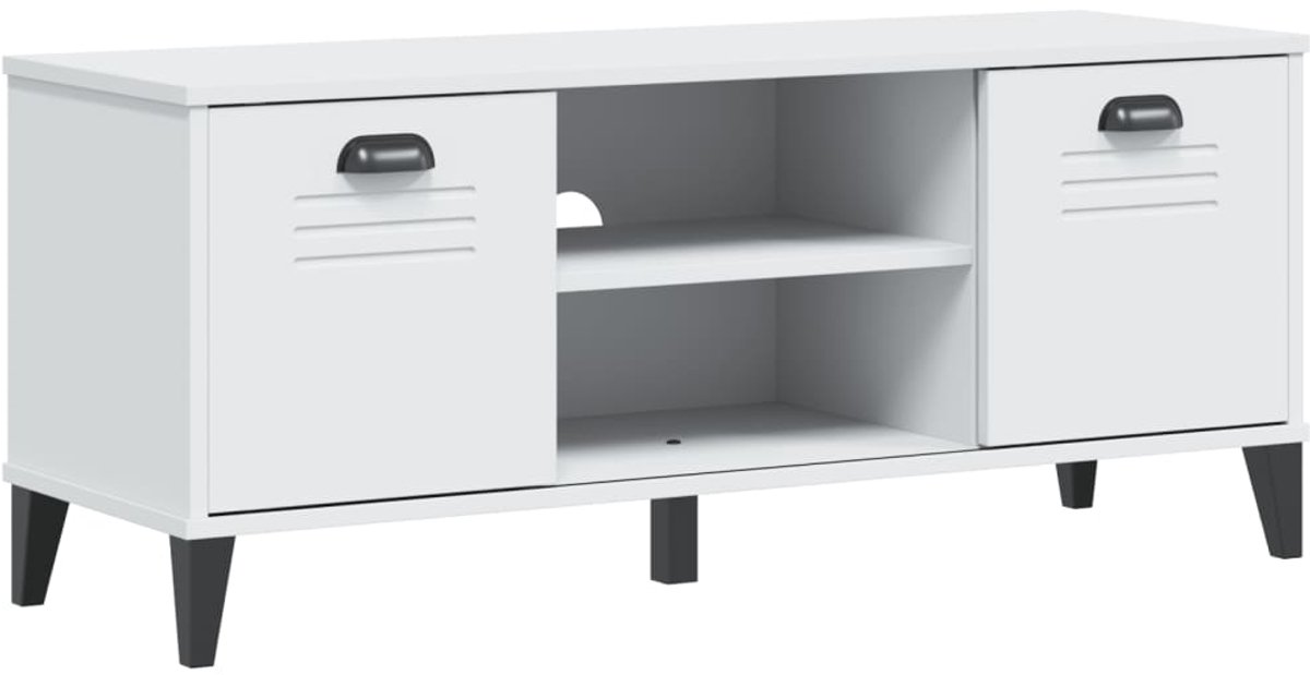 Schoenenkast | Schoenenbank | Schoenenrek VIKEN 106x35x45 cm bewerkt hout wit (6248446697079)