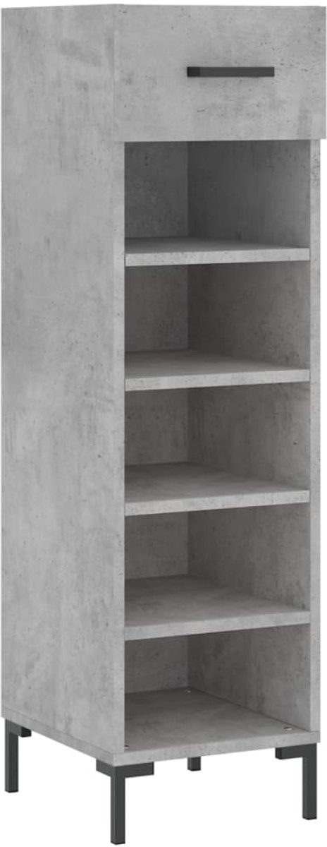 Schoenenkast | Schoenenrek | Opbergkast 30x35x105 cm bewerkt hout betongrijs (6248446689111)
