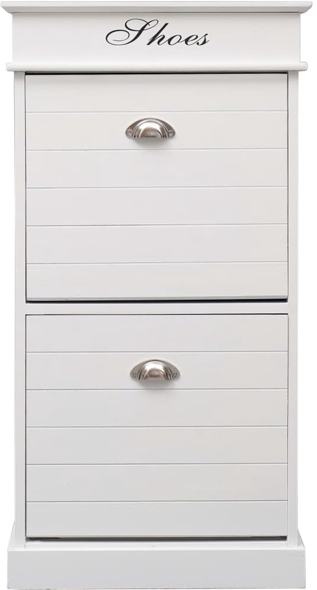 Schoenenkast | Schoenenrek | Opbergkast 50x28x98 cm paulowniahout wit (6248446689951)