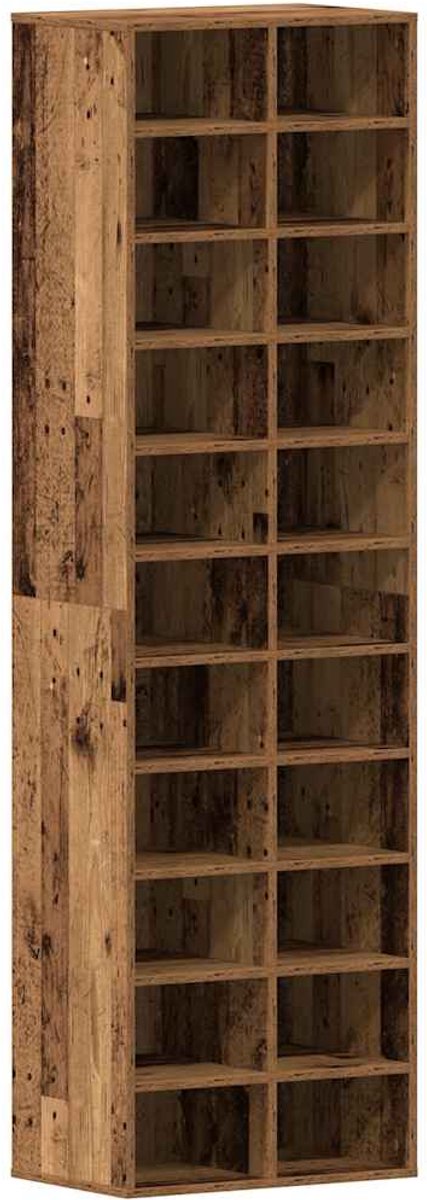 Schoenenkast | Schoenenrek | Opbergkast 54x34x183 cm spaanplaat oud hout (6248446690322)