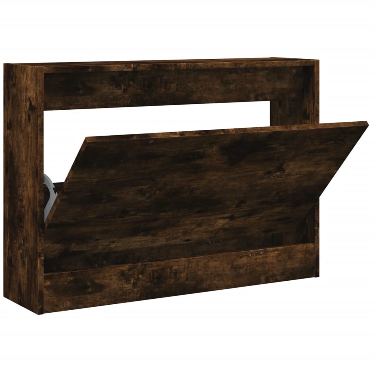 Schoenenkast | Schoenenrek | Opbergkast 80x21x57 cm bewerkt hout gerookt eikenkleurig (6248446692487)