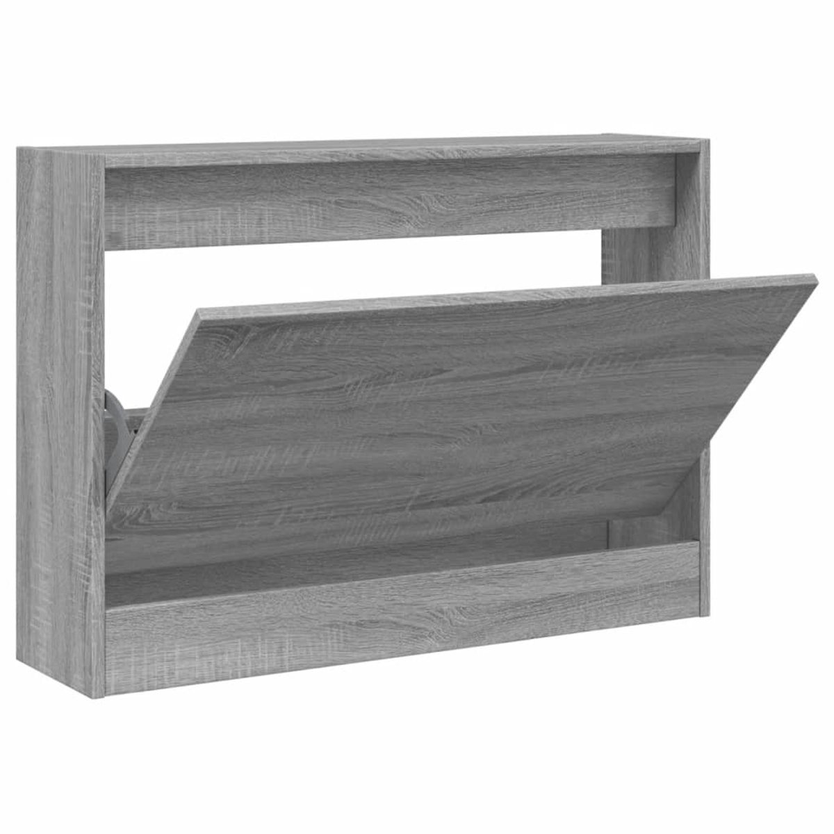 Schoenenkast | Schoenenrek | Opbergkast 80x21x57 cm bewerkt hout grijs sonoma eikenkleur (6248446692494)