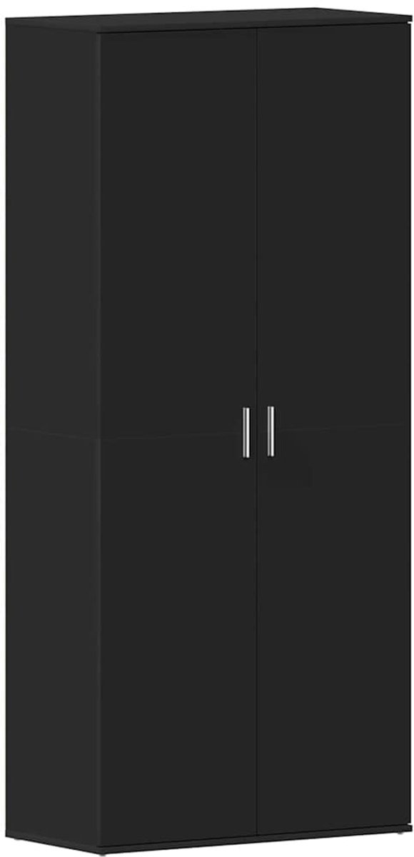 Schoenenkast | Schoenenrek | Opbergkast met de deur Zwart 80 x 39 x 180 cm Bewerkt hout (6248446693835)