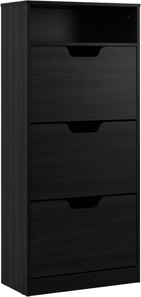 Schoenenkast - grijs - 80x140x24 cm - met opbergruimte (4052025840730)