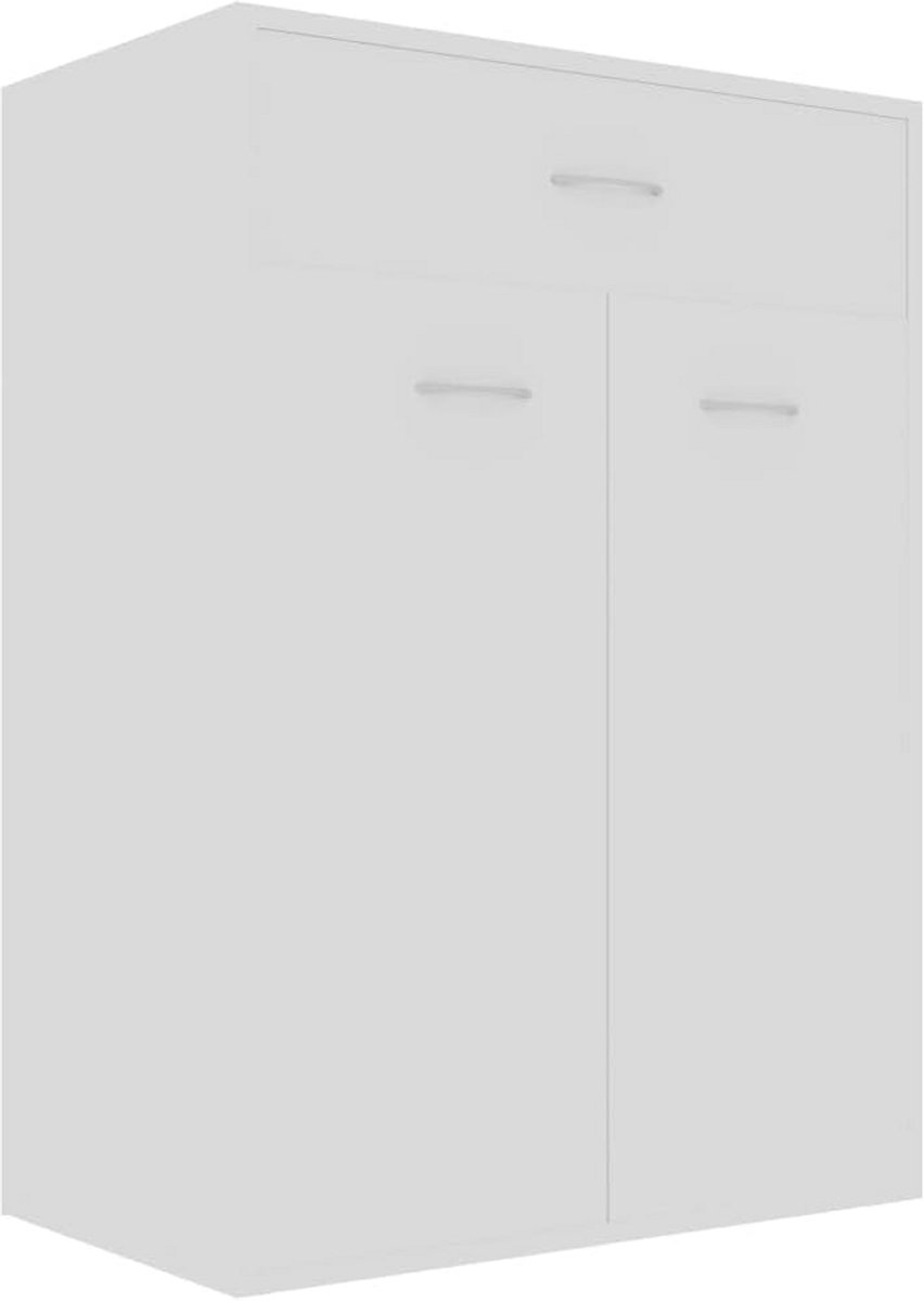 Schoenenkast met 2 Deuren, Lade en 4 Vakken - Wit (9101074229340)